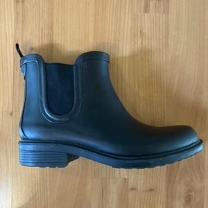 Women's Madewell Chelsea Rubber Rainboot Size‎ 7 Black